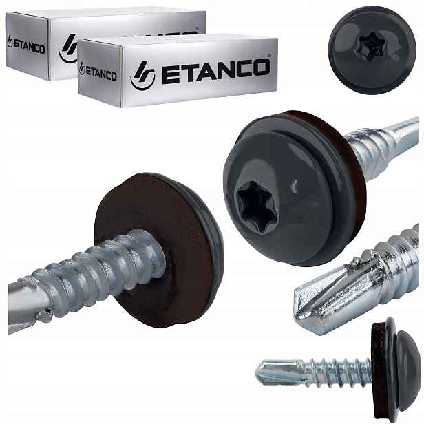 Šrouby do kovu Torx 3 mm 4,8 x 22 mm Ral 7016 500 ks Etanco GT3 Ph Z14