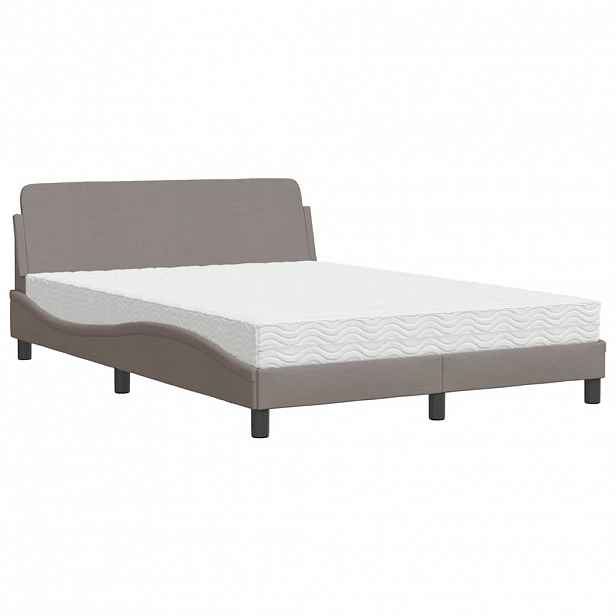 vidaXL Postel s matrací Dover taupe 120 x 200 cm textil