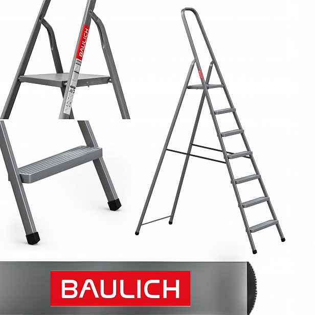 Žebřík 7stupňový, jednostranný, skládací Baulich