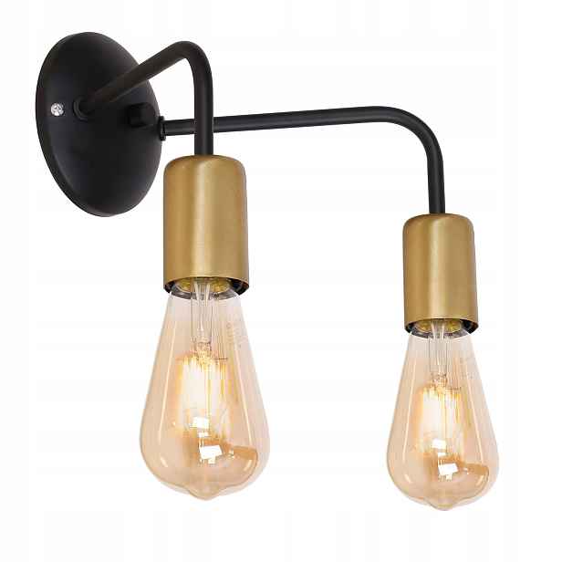 Industriální minimalistické černé zlaté nástěnné svítidlo do obývacího pokoje Luminex, 2 body