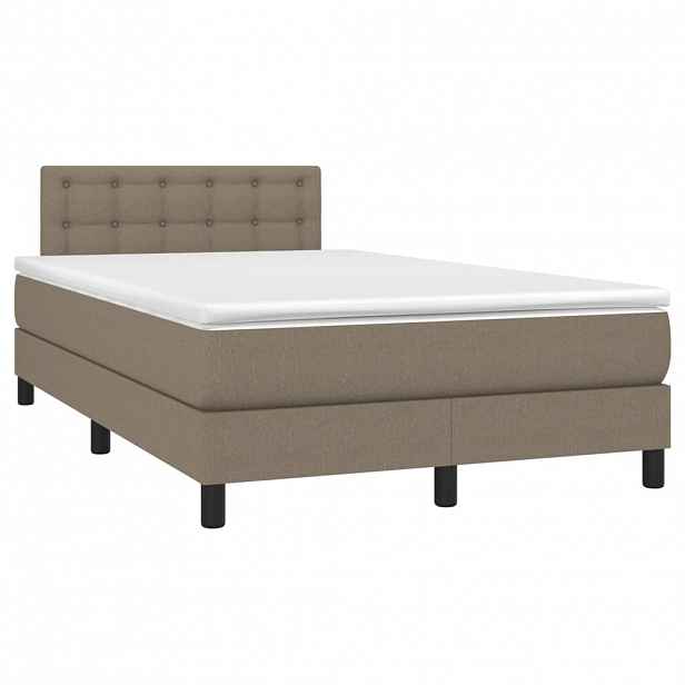 vidaXL Box spring postel s matrací taupe 120x190 cm textil