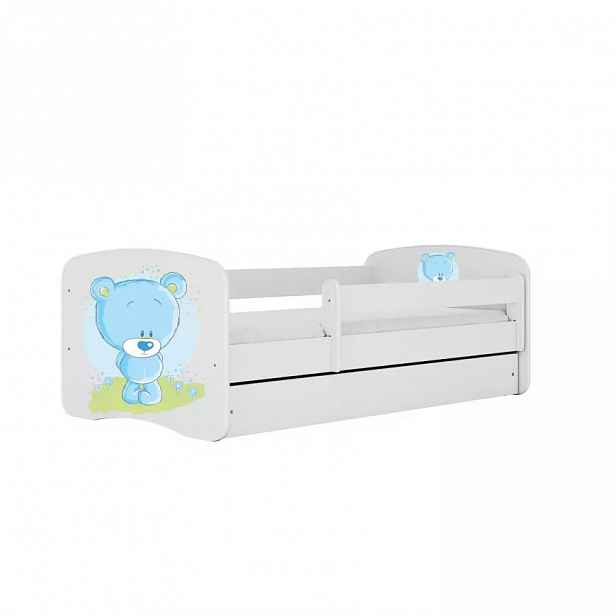 Dětská postel Babydreams+SZ bílá 70x140 Modrý medvídek