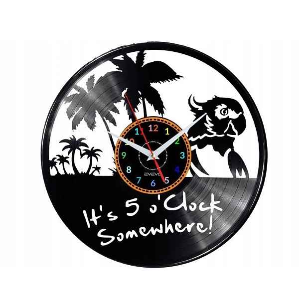 Its 5 Clock Somewhere Nápad na Dárek Nástěnná Dekorace z vinylové desky