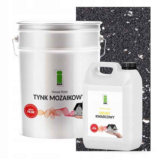 Mozaiková Omítka S Mikou Černá 25 kg Barevná Půda Set Na 6,6 m2