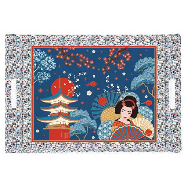 Podnos s úchyty motiv Tokyo Coll Melamin 49x34 cm