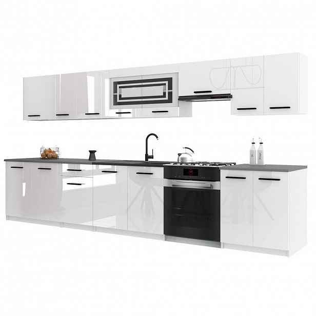 B BELINI GROUP KUCHYŇSKÁ LINKA Italia 3 320 cm, s pracovními deskami, Bílá lesklá