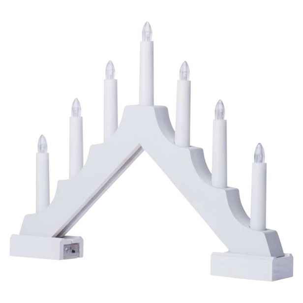 EMOS Dřevěný LED svícen Kija s časovačem 29 cm teplá bílá