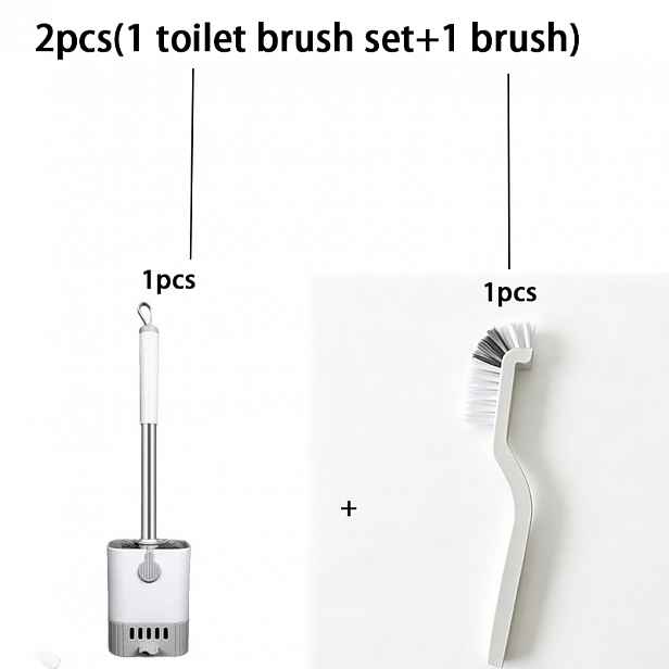TEMU 2 ks (1 sada WC kartáče a 1 ks kartáče) Nástěnná sada WC kartáče s dlouhou rukojetí - Flexibilní, design bez mrtvého úhlu, pohodlné pro úklid