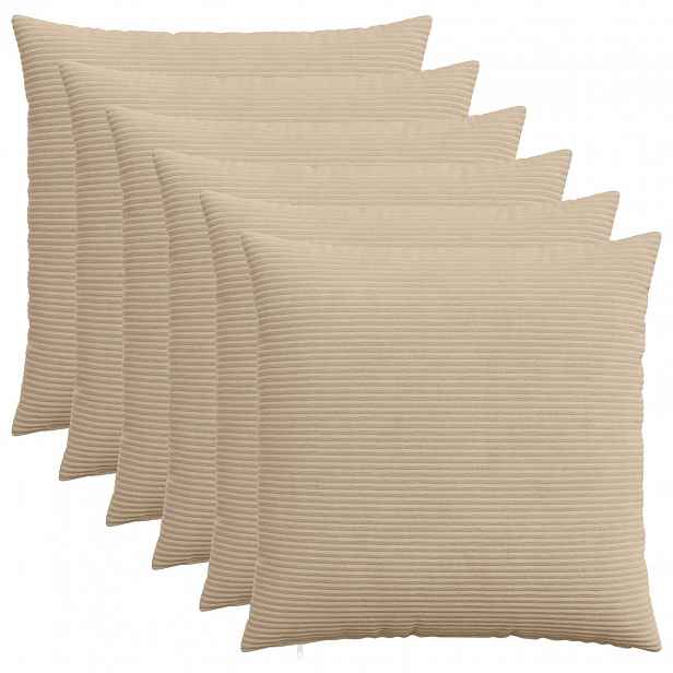 vidaXL Povlak na polštář 6 ks HEERLEN Taupe 70 x 70 cm manšestr