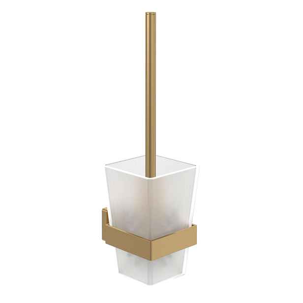 Villeroy & Boch Elements Striking - WC štětka nástěnná s držákem, sklo/kartáčované zlato TVA15201700076