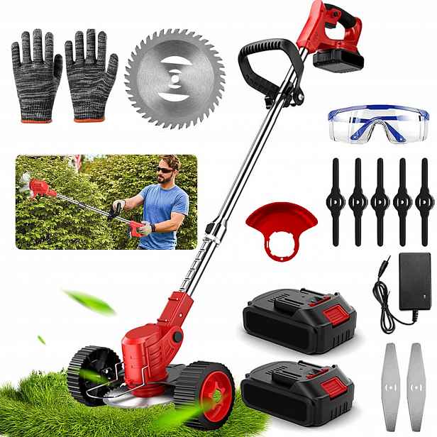 Aku Vyžínač Trávy Elektrický Vyžínač 2X Baterie Kola