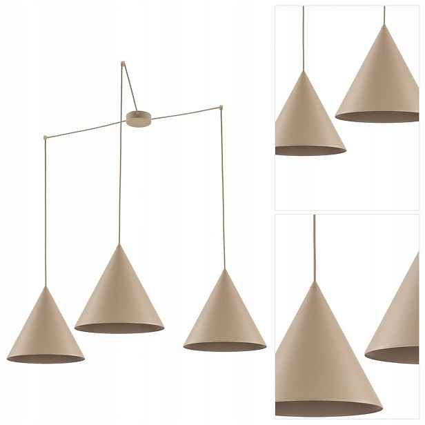 Béžová závěsná lampa Cono s zlatým leskem pro kancelářskou kancelář Tk Lighting