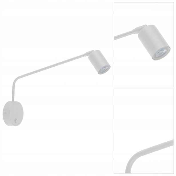 Nástěnné svítidlo bílé Nex s loftovým vypínačem nad psacím stolem v pracovně Tk Lighting