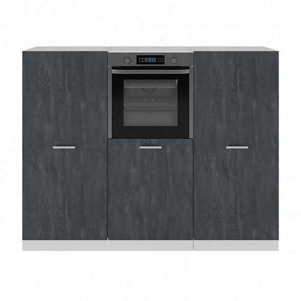 Vicco KUCHYŇSKÝ BLOK R-Line Černý beton/bílá 180 cm Bez pracovní desky