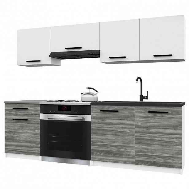 B BELINI GROUP KUCHYŇSKÁ LINKA Italia 1 180 cm, s pracovními deskami, Bílo-šedá Glamour matná