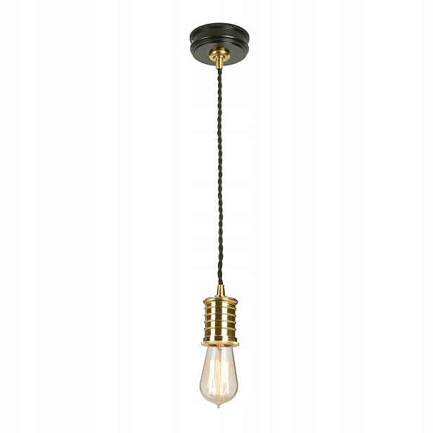 Retro závěsná bodová lampa černá mosazná nad stůl, barový ostrov Elstead