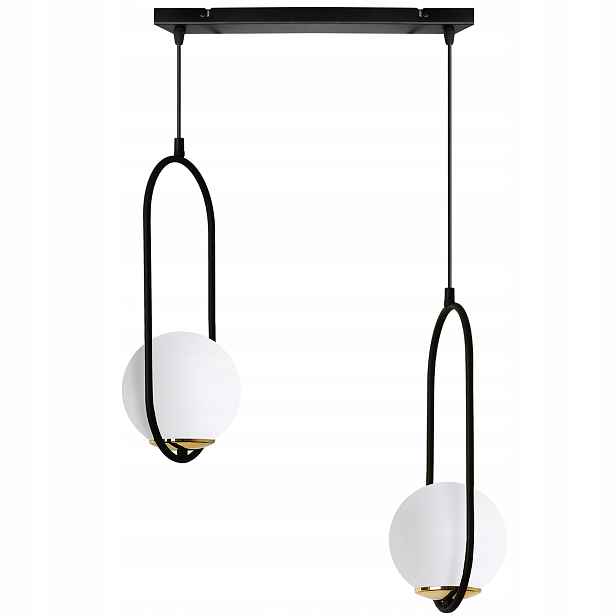Závěsná Stropní Lampa Lustr Černo-zlatý Ring Kula Do Kuchyně Koupelny