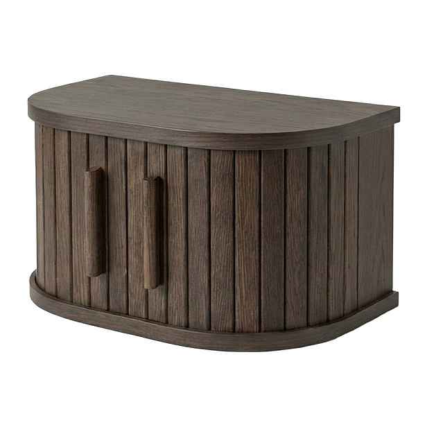 Závěsný/s poličkami noční stolek v dekoru dubu v tmavě přírodní barvě Meta – Unique Furniture
