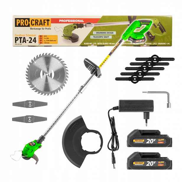 Aku vyžínač Procraft PTA24, otáčky 5500-8000/min.