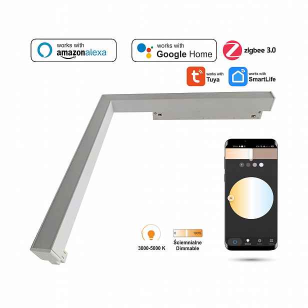 Led reflektor Zigbee Ultron 16W Bílý Smart Track 48VDC 3000-6500K