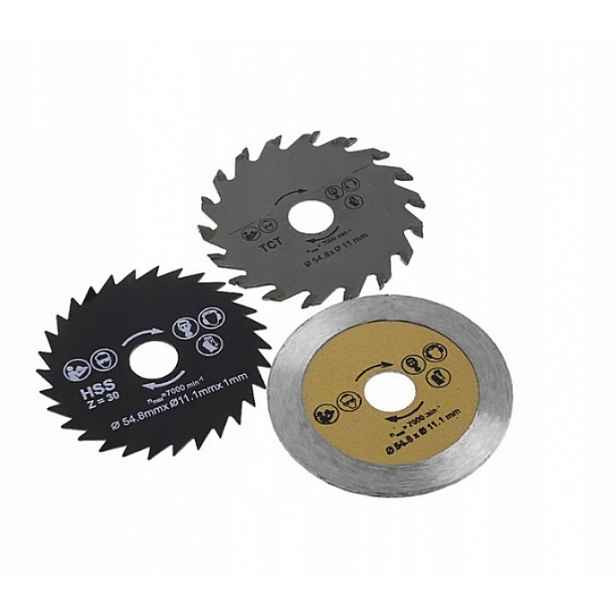 Řezací kotouč Hss 3ks 54,8 mm na dřevo a kov, ostatní