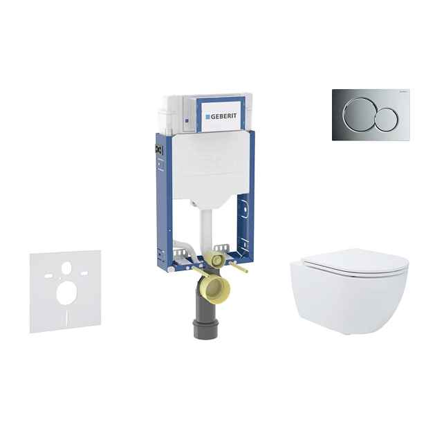 SANITINO - Set předstěnové instalace, klozetu Oudee a Slim sedátka softclose, tlačítko Sigma01, lesklý chrom SANI11CA1187