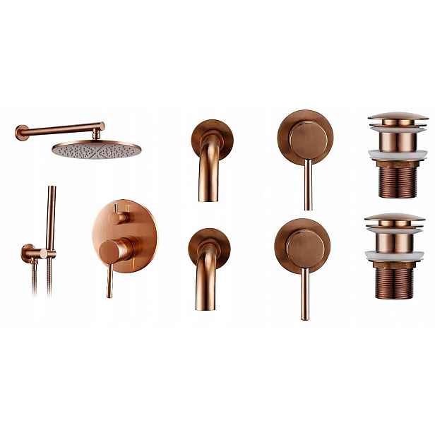 Sprchová koupelnová baterie Měděná Mat Set