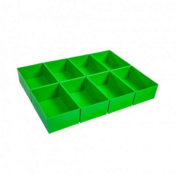 Sada 8 přihrádek D3, zelená barva, 156x104x63 mm L-boxx