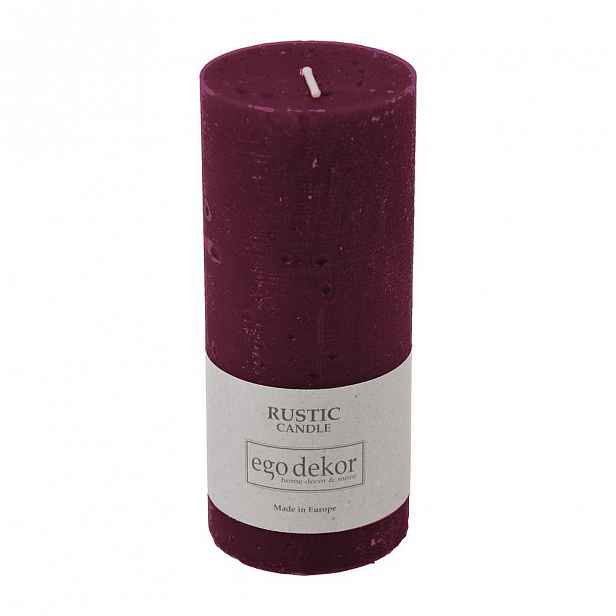 Vínově červená svíčka Baltic Candles Rustic, výška 14 cm
