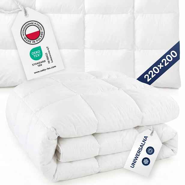 Celoroční Přikrývka Péřová Amw Puch Směs Bavlna 2000g 220x200 Bílá
