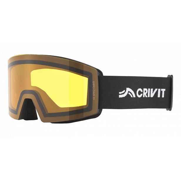Crivit Dětské lyžařské a snowboardové brýle (špatné počasí / hranaté, černá)