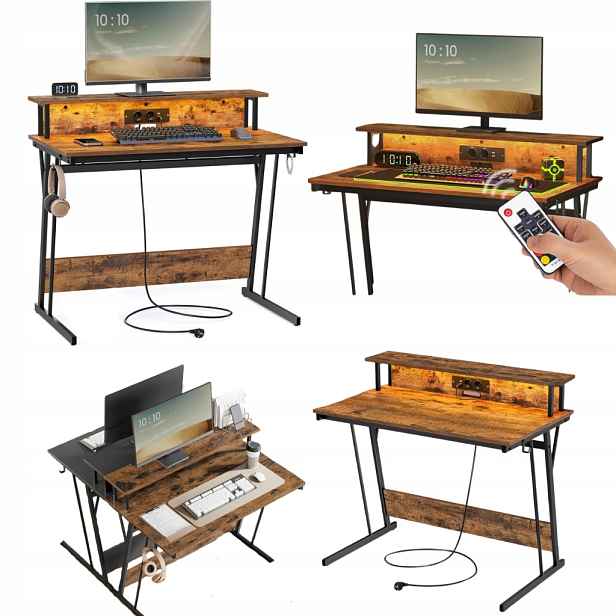 Led počítačový stůl 100 cm Gaming Stojan Monitor Stabilní Podsvícený