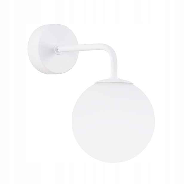 Nástěnné svítidlo bílé Skleněná lampa mléčná koule G9 polská Sollux