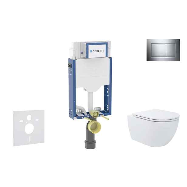 SANITINO - Set předstěnové instalace, klozetu Oudee a Slim sedátka softclose, tlačítko Sigma20, chrom SANI11CA1189