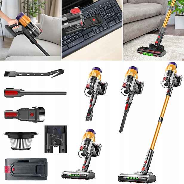6V1 Bezdrátový Vysavač 550W 3 Režimy Sání Hepa Filtr Pro Domácnost
