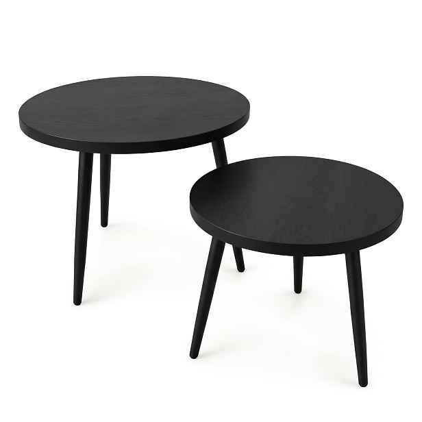 Ak furniture Sada 2 ks konferenčních stolků Twino černá