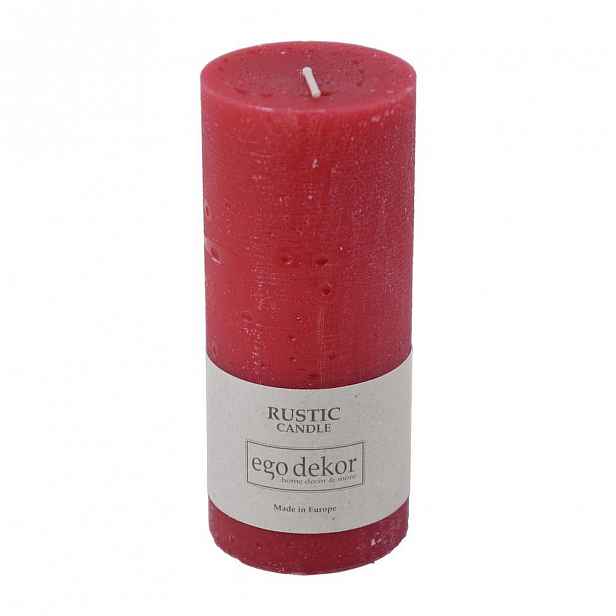 Červená svíčka Baltic Candles Rustic, výška 14 cm