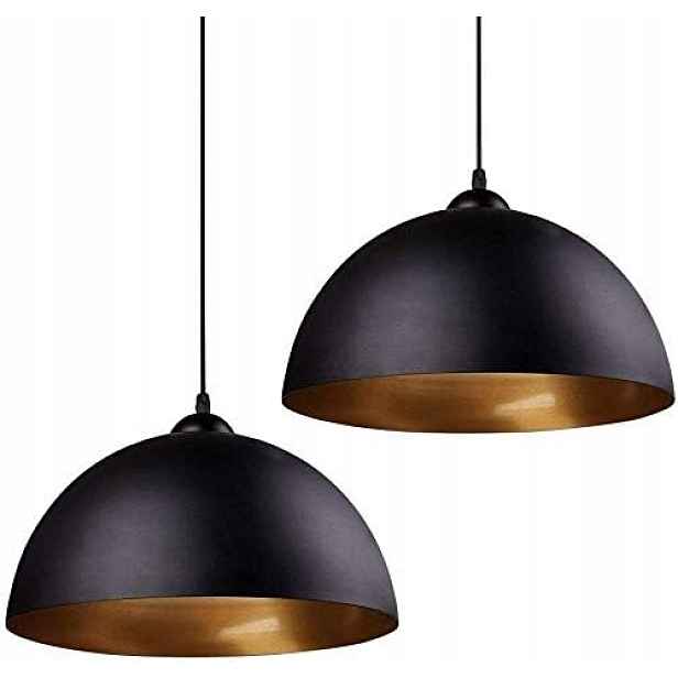 Frideko Home závěsné lampy 2ks 30 cm E27 černo-zlaté Loft Indrustial