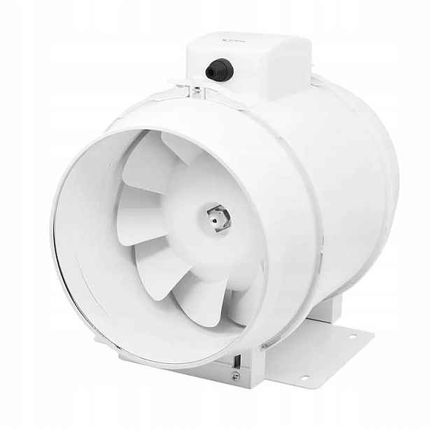 Kanálový Ventilátor 125 mm Průmyslový 3-RYCHLOSTNÍ aRil Bílý Airroxy 01-153
