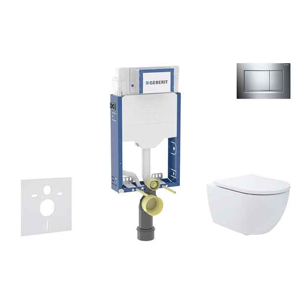 SANITINO - Set předstěnové instalace, klozetu Oudee a sedátka softclose, tlačítko Sigma20, chrom SANI11CA1190