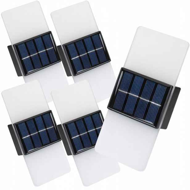 5 x Solární nástěnné svítidlo Solární lampa Akryl Led Venkovní vodotěsný senzor