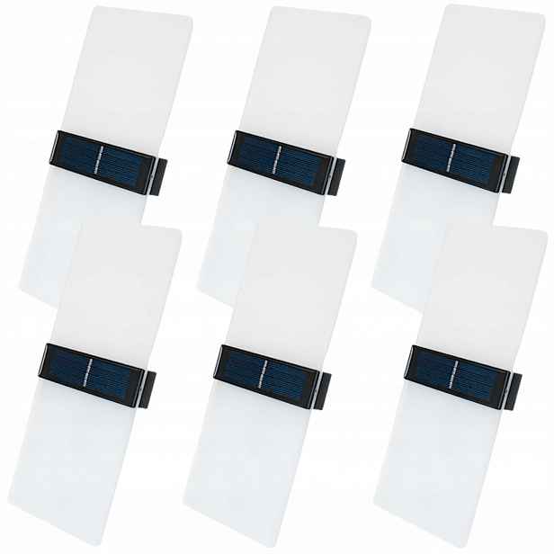 6 x Nástěnná lampa Solární Akryl Led IP65 Ozdobné osvětlení domu Altánky