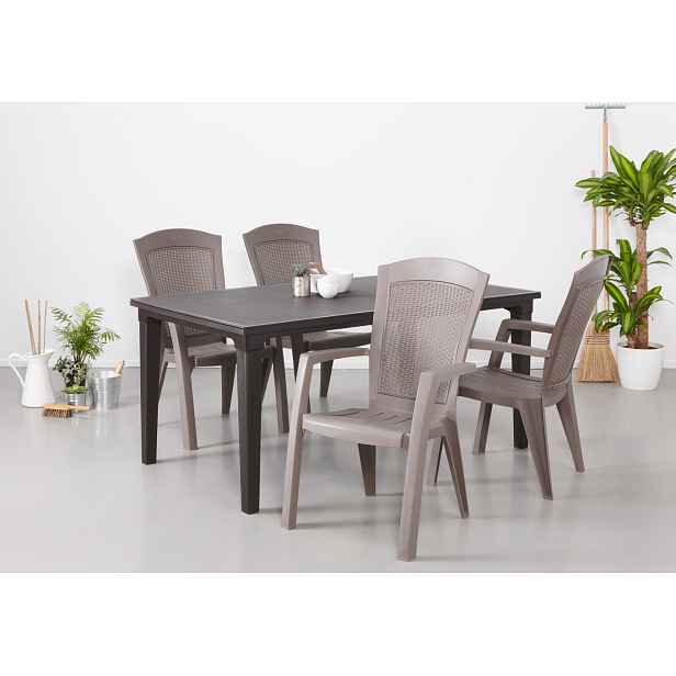 Elvisia Zahradní set FINN 4+1 | hnědá/cappuccino