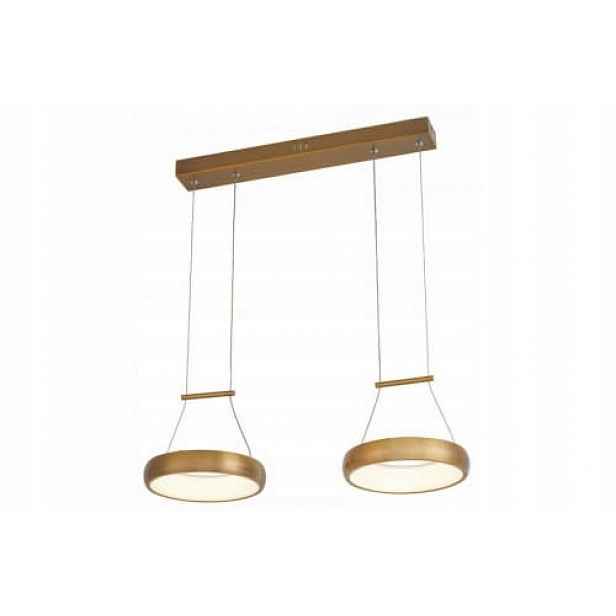 Moderní závěsná dekorativní lampa s 2 zlatými Led obručemi Reality