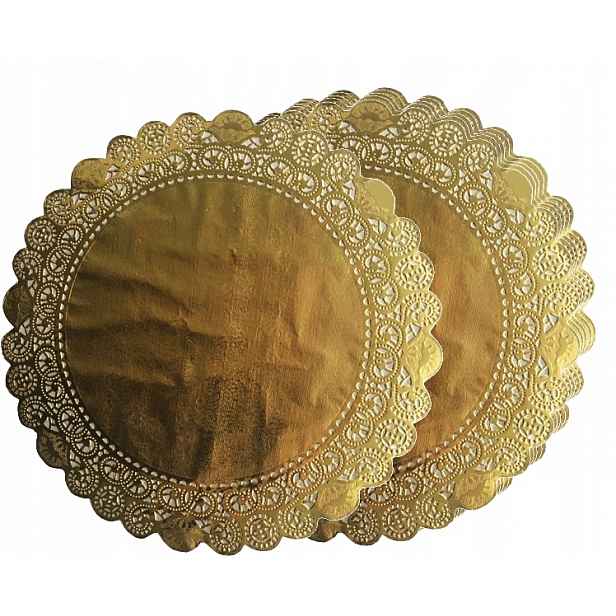 100__ZLATÉ ubrousky pod talíř 36 cm s podložkami