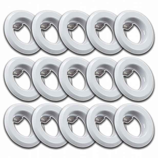15 x Podomítkové Stropní Očko Aluminium Bílé Kulaté