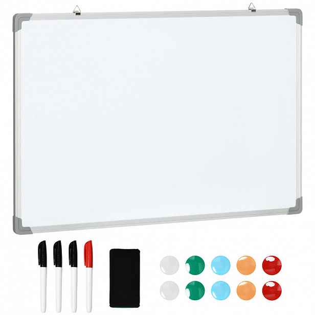HOMCOM MAGNETICKÁ tabule, magnetická deska, sucho stíratelná 90 x 60 cm