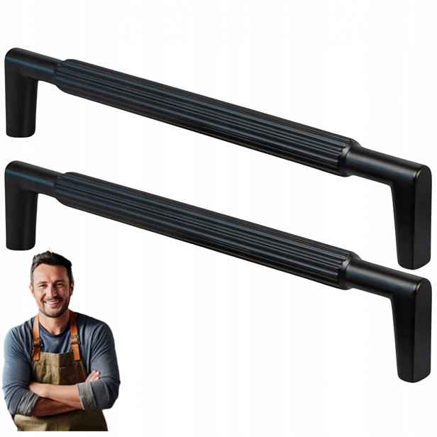 Nábytková Úchytka do zásuvky Randi 160 mm černý mat, rukojeť 2 ks