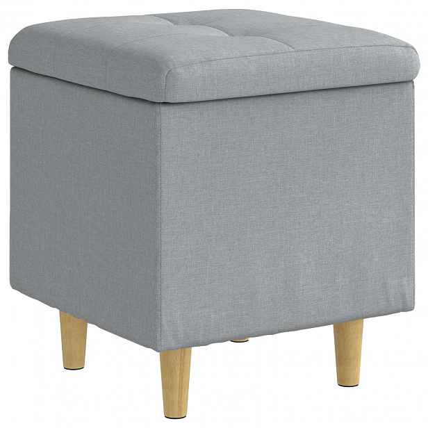 vidaXL Ottoman s úložným prostorem Světle šedá 40 x 40 x 45 cm textil