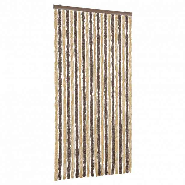 vidaXL Závěs proti hmyzu tmavě hnědý a béžový 90 x 220 cm žinylka